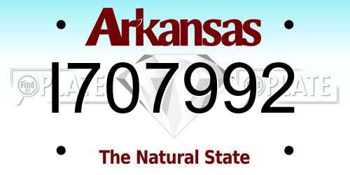I707992 Arkansas License Plate