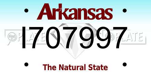 I707997 Arkansas License Plate
