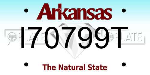 I70799T Arkansas License Plate