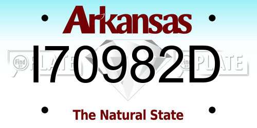 I70982D Arkansas License Plate