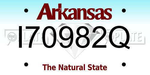 I70982Q Arkansas License Plate