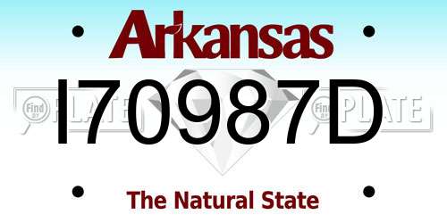 I70987D Arkansas License Plate