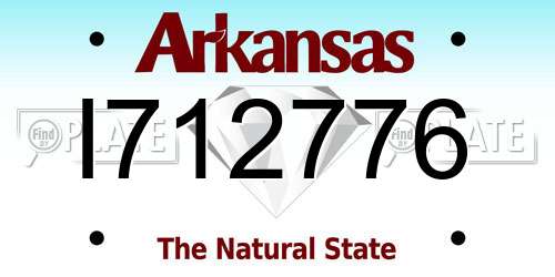 I712776 Arkansas License Plate