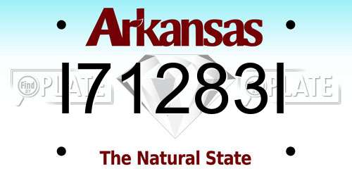I71283I Arkansas License Plate