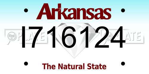 I716124 Arkansas License Plate