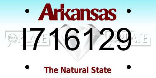 I716129 Arkansas License Plate