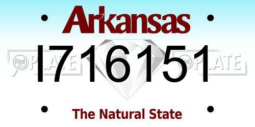 I716151 Arkansas License Plate