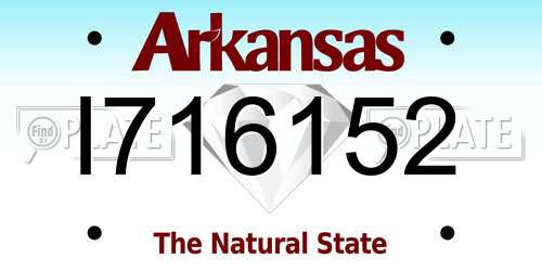 I716152 Arkansas License Plate