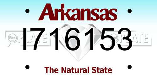 I716153 Arkansas License Plate