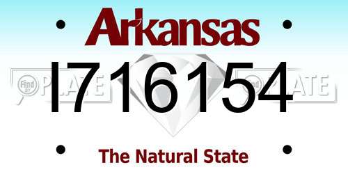 I716154 Arkansas License Plate