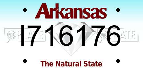 I716176 Arkansas License Plate