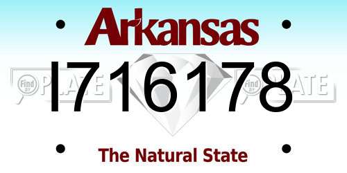 I716178 Arkansas License Plate