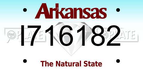 I716182 Arkansas License Plate