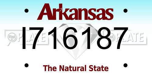 I716187 Arkansas License Plate