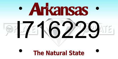 I716229 Arkansas License Plate