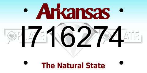 I716274 Arkansas License Plate
