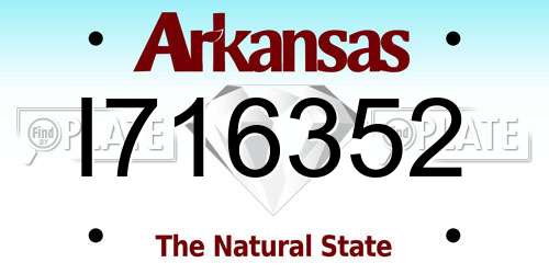 I716352 Arkansas License Plate