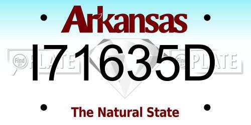 I71635D Arkansas License Plate
