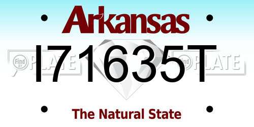 I71635T Arkansas License Plate