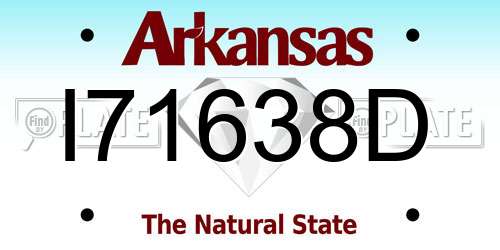 I71638D Arkansas License Plate