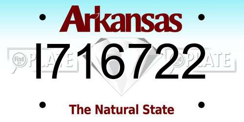 I716722 Arkansas License Plate
