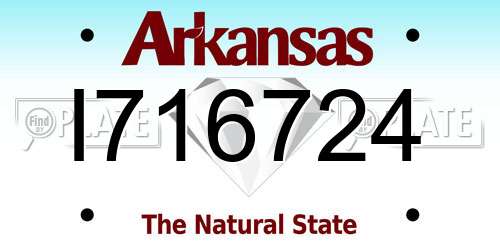 I716724 Arkansas License Plate