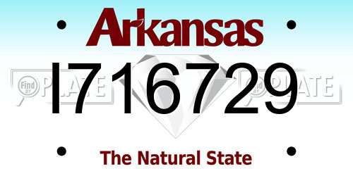 I716729 Arkansas License Plate