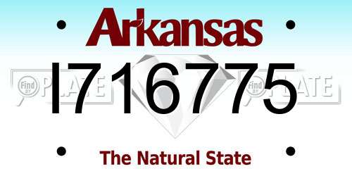 I716775 Arkansas License Plate