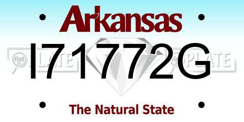 I71772G Arkansas License Plate