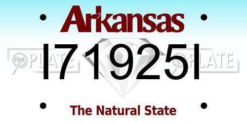 I71925I Arkansas License Plate