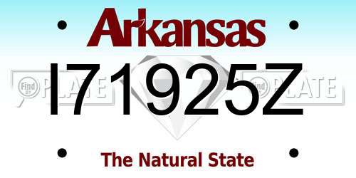 I71925Z Arkansas License Plate
