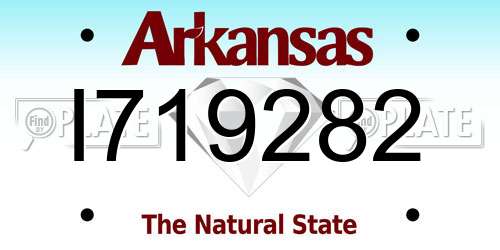 I719282 Arkansas License Plate