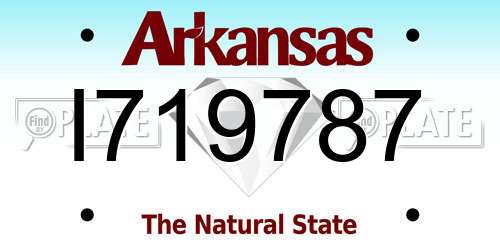 I719787 Arkansas License Plate