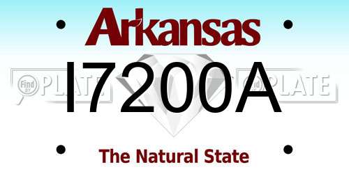 I7200A Arkansas License Plate
