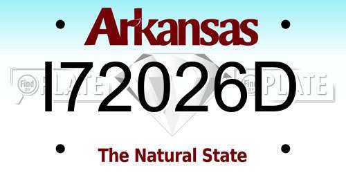I72026D Arkansas License Plate