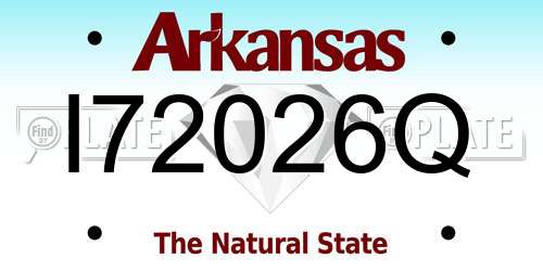 I72026Q Arkansas License Plate