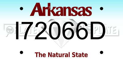 I72066D Arkansas License Plate