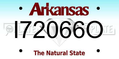 I72066O Arkansas License Plate