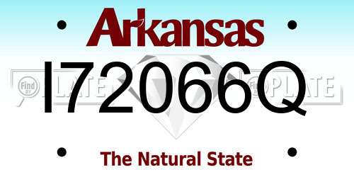 I72066Q Arkansas License Plate