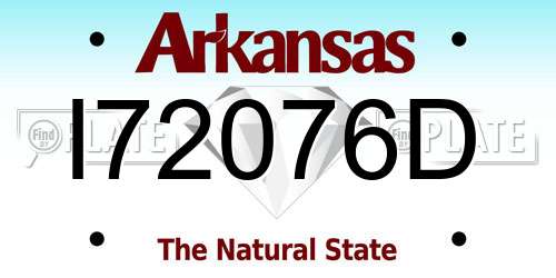 I72076D Arkansas License Plate