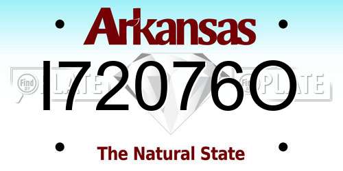 I72076O Arkansas License Plate