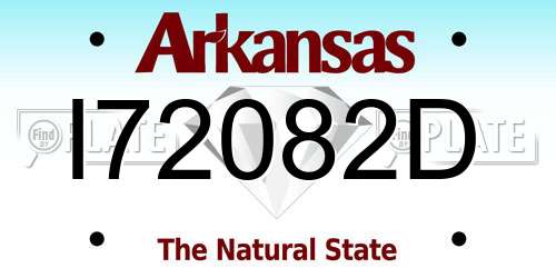 I72082D Arkansas License Plate