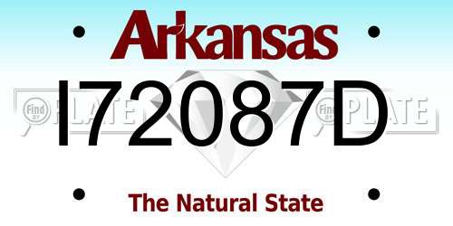 I72087D Arkansas License Plate