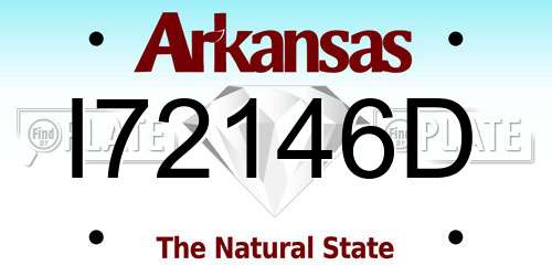I72146D Arkansas License Plate
