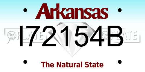 I72154B Arkansas License Plate
