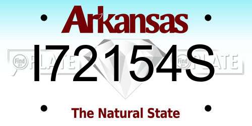 I72154S Arkansas License Plate