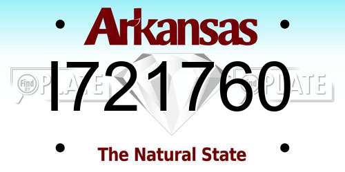 I721760 Arkansas License Plate