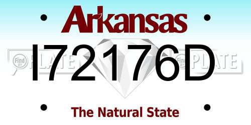 I72176D Arkansas License Plate