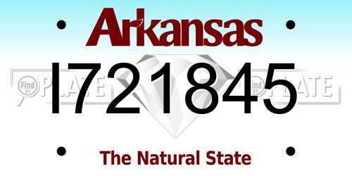 I721845 Arkansas License Plate
