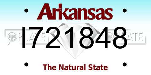 I721848 Arkansas License Plate